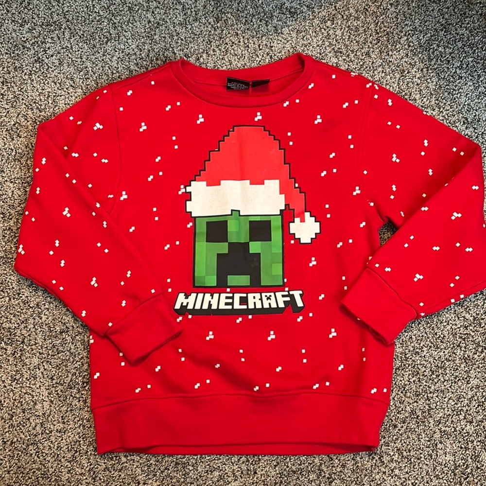 Minecraft Holiday Santa Creeper Ugly Sweater Sweatshirt